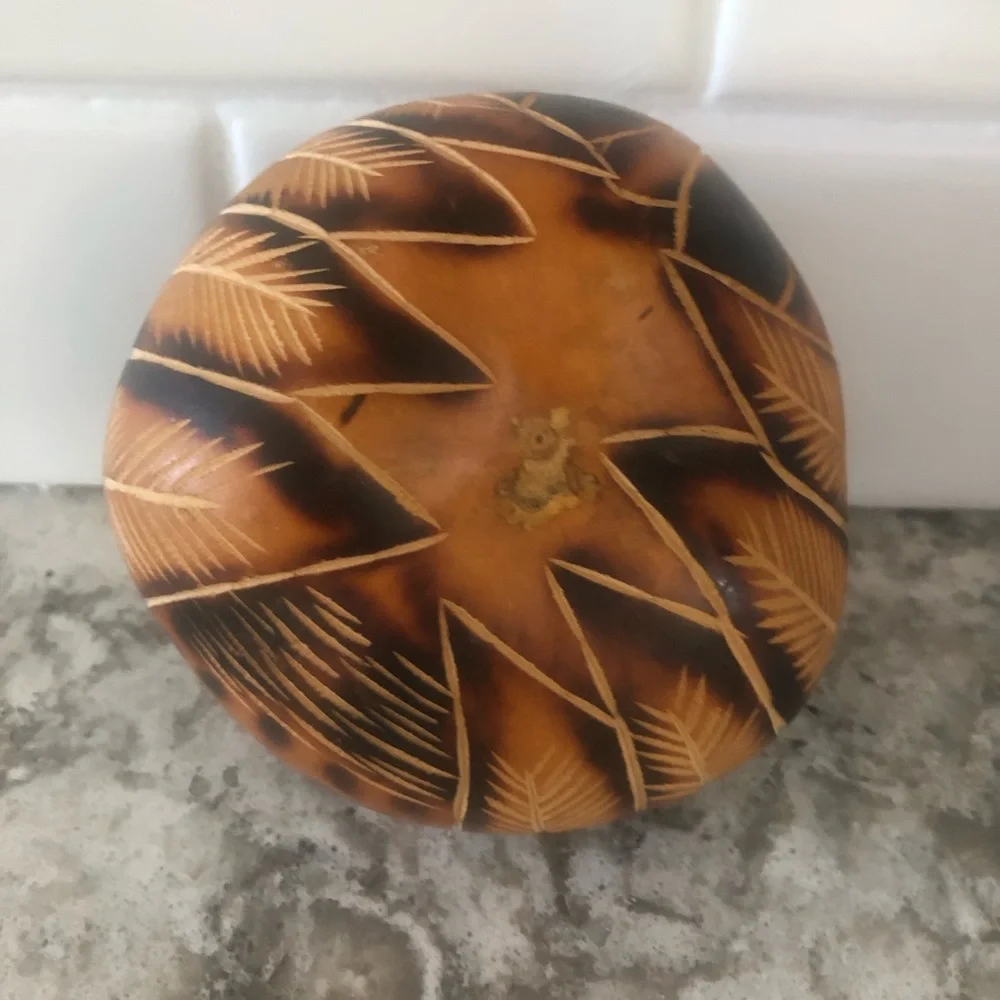 Handcarved Peruvian gourd bird